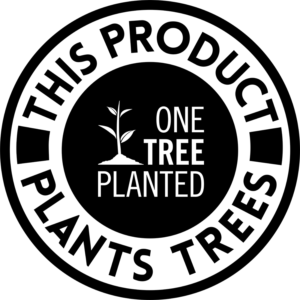 Logo of ONE TREE PLANTED and a quote: This Product Plants Trees